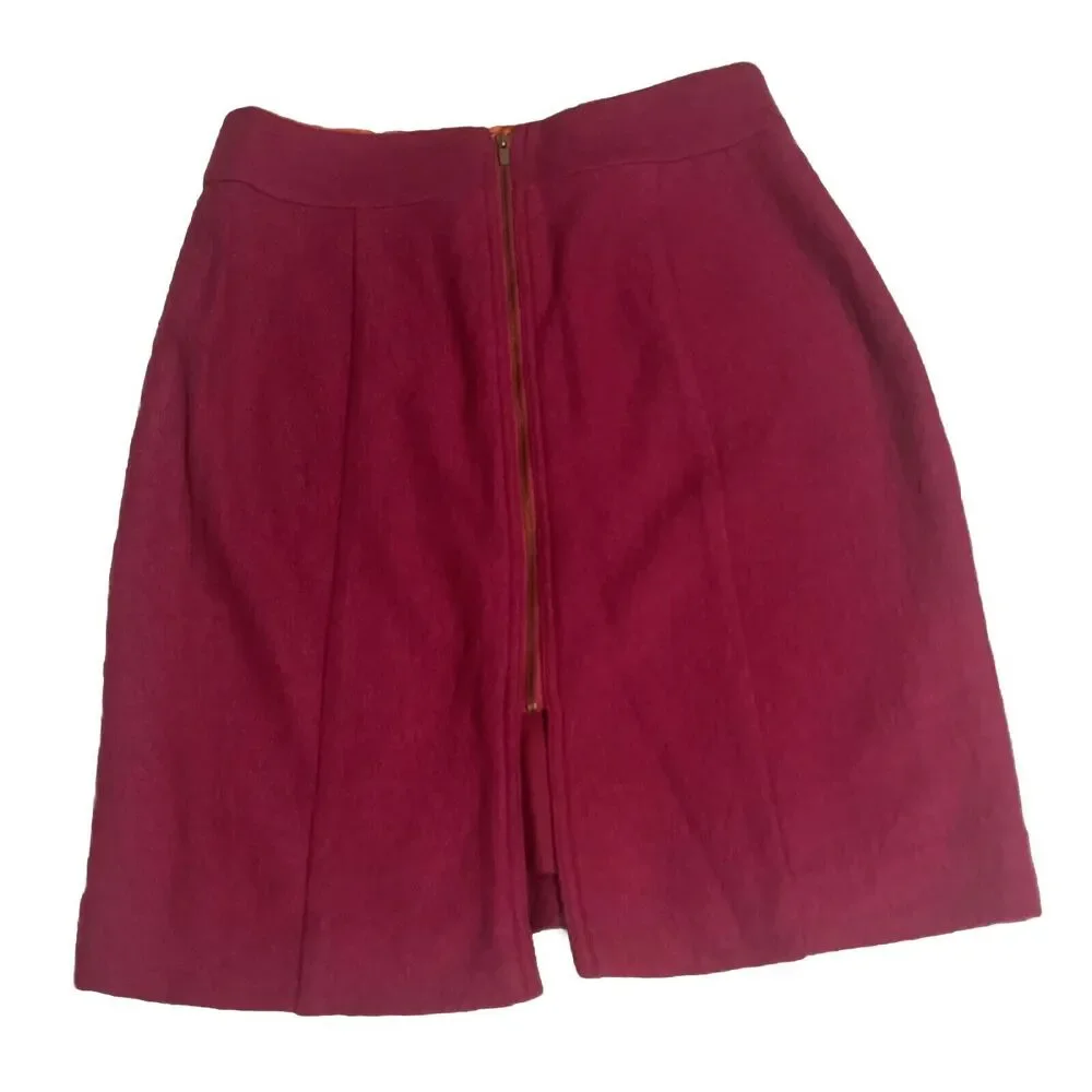 Banana Republic Wool Blend Magenta Mini Skirt Career Size 2